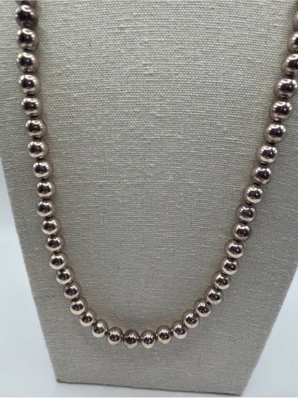 Vtg Napier Rose Tone Graduated Bead Necklace 24″ Long Opera Signed Mid-Century